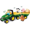 image:imageTOMY John Deere Animal Sounds Hayride Musical Tractor Toy  Musical Hayride Toddler Toys  Includes Farmer Figure Tractor and 4 Farm Animals  Toddler Music Toys  Ages 12 Months and Up