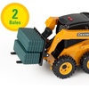 image:imageTOMY John Deere Skid Steer Farm Set  116 Scale  Officially Licensed  Skid Steer with Lights and Sounds Interchangeable Bucket and Fork Hay Bales Steer and Fence indoor outdoor play