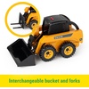 image:imageTOMY John Deere Skid Steer Farm Set  116 Scale  Officially Licensed  Skid Steer with Lights and Sounds Interchangeable Bucket and Fork Hay Bales Steer and Fence indoor outdoor play
