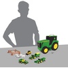 image:imageTOMY John Deere Tractor Toys  Value Set and Carrying Case  Portable TractorShaped Carrying Case with 10 Compartments  Farm Toys  18 Count  3 Years and UpVehicle Toy Set