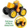 image:imageTOMY Monster Treads John Deere Flipper Truck Toy  2in1 Transforming Dump Truck and Loader Toy with Heavy Duty Tires  Kids Construction Toys  Ages 3 Years and Up