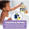 image:imageTOMY Toomies Bluey Bath Toys  Blueys Family Pourers  Includes Chilli Bandit Bingo and Bluey Figures  Nesting and Stacking Cups for Bath Beach or Pool  4 Count  Ages 18 Months and UpFamily Pourers