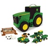 image:imageTOMY John Deere Tractor Toys  Value Set and Carrying Case  Portable TractorShaped Carrying Case with 10 Compartments  Farm Toys  18 Count  3 Years and UpVehicle Toy Set