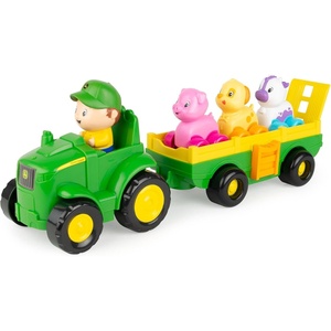 image:imageJohn Deere Animal Sounds Wagon Ride Musical Tractor Toy  Musical Toddler Toys  Includes Farmer Figure Tractor and 3 Farm Animals  Easter Basket Stuffers for Toddler  Ages 12 Months and Up