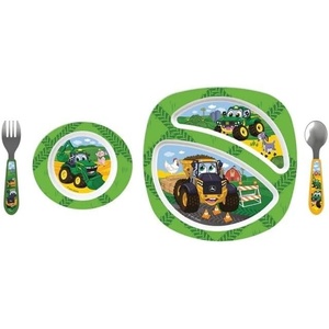 image:imageJohn Deere Kids Dish Set by ERTL  4Piece Toddler Feeding Set with Plate Bowl Fork amp Spoon  BPAFree Microwave amp Dishwasher Safe Ages 9 Months LP88975