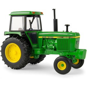 image:imageTOMY John Deere 4240 Tractor 132 Scale DieCast Farm Vehicle with 2WD Drivetrain Steerable Front Axle Front Weights amp Detailed Cab Interior