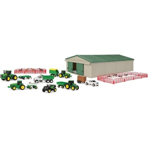 image:imageTOMY John Deere DieCast Farm Toys Playset  164 Scale  Includes Farm Animals Machine Shed Toy Tractors Toy Trucks and Farm Tools  70 Count  8 Years and UpDiecast Farm Toys