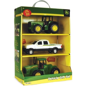 image:imageTOMY John Deere Kids Tractor Toy with Flarebox Wagon Set  8 Inches  John Deere Tractor Toys for Kids  Toddler Toys Ages 3 and UpTractor and Truck 3 Pack