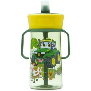 image:imageTOMY John Deere PopUp Straw Trainer Cup by ERTL  Toddler Sippy Cup with EasyGrip Handles Durable Plastic amp PushButton Hygienic Straw Ages 12 Months LP88973
