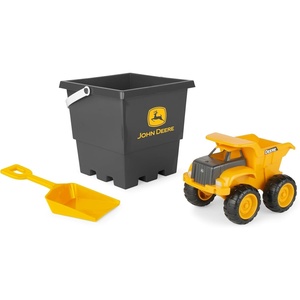 image:imageTOMY John Deere Sandbox Toy Set  Includes Dump Truck Toy Bucket and Beach Shovel  Toddler Outdoor Construction Toys  Summer Sand Toys  Yellow  3 CountYellow
