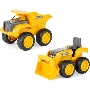 image:imageTOMY John Deere Vehicle Set  Includes Dump Truck Toy and Tractor Toy with Loader  Kids Construction and Outdoor Toys  2 Count  Ages 18 Months and Up