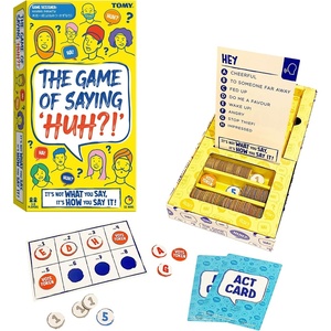 image:imageTOMY The Game of Saying Huh  Voice Impressions Card Games  Funny Party Game of Acting and Guessing  Family Board Games for Adults and Kids  38 Players  Ages 8 Years and Up