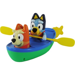image:imageTOMY Toomies Bluey Bath Toys  Blueys Family Pourers  Includes Chilli Bandit Bingo and Bluey Figures  Nesting and Stacking Cups for Bath Beach or Pool  4 Count  Ages 18 Months and UpPull and Go Canoe