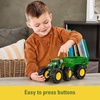 image:imageTOMY Monster Treads  John Deere Tractor Toy and Wagon  Includes Lights Sounds and Monster Truck Tires  John Deere Farm Toys  Ages 3 Years and UpTractor and Wagon