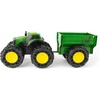 image:imageTOMY Monster Treads  John Deere Tractor Toy and Wagon  Includes Lights Sounds and Monster Truck Tires  John Deere Farm Toys  Ages 3 Years and UpTractor and Wagon