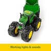 image:imageTOMY Monster Treads  John Deere Tractor Toy and Wagon  Includes Lights Sounds and Monster Truck Tires  John Deere Farm Toys  Ages 3 Years and UpTractor and Wagon