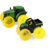 image:imageTOMY Monster Treads  John Deere Tractor Toy and Wagon  Includes Lights Sounds and Monster Truck Tires  John Deere Farm Toys  Ages 3 Years and UpMini Farm Toys