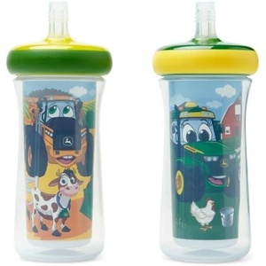 image:imageJohn Deere Sippy Cup 2Pack with Insulated Straws by ERTL  Toddler Cups with DoubleWall Insulation Soft Silicone Straw amp DropGuard Bumper Ages 18 Months LP88974