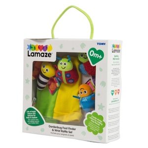 image:imageLamaze Gardenbug  Baby Foot Finder Socks amp Wrist Rattle Set  Sensory Development Toys  Newborn Baby Essentials4 Piece Set